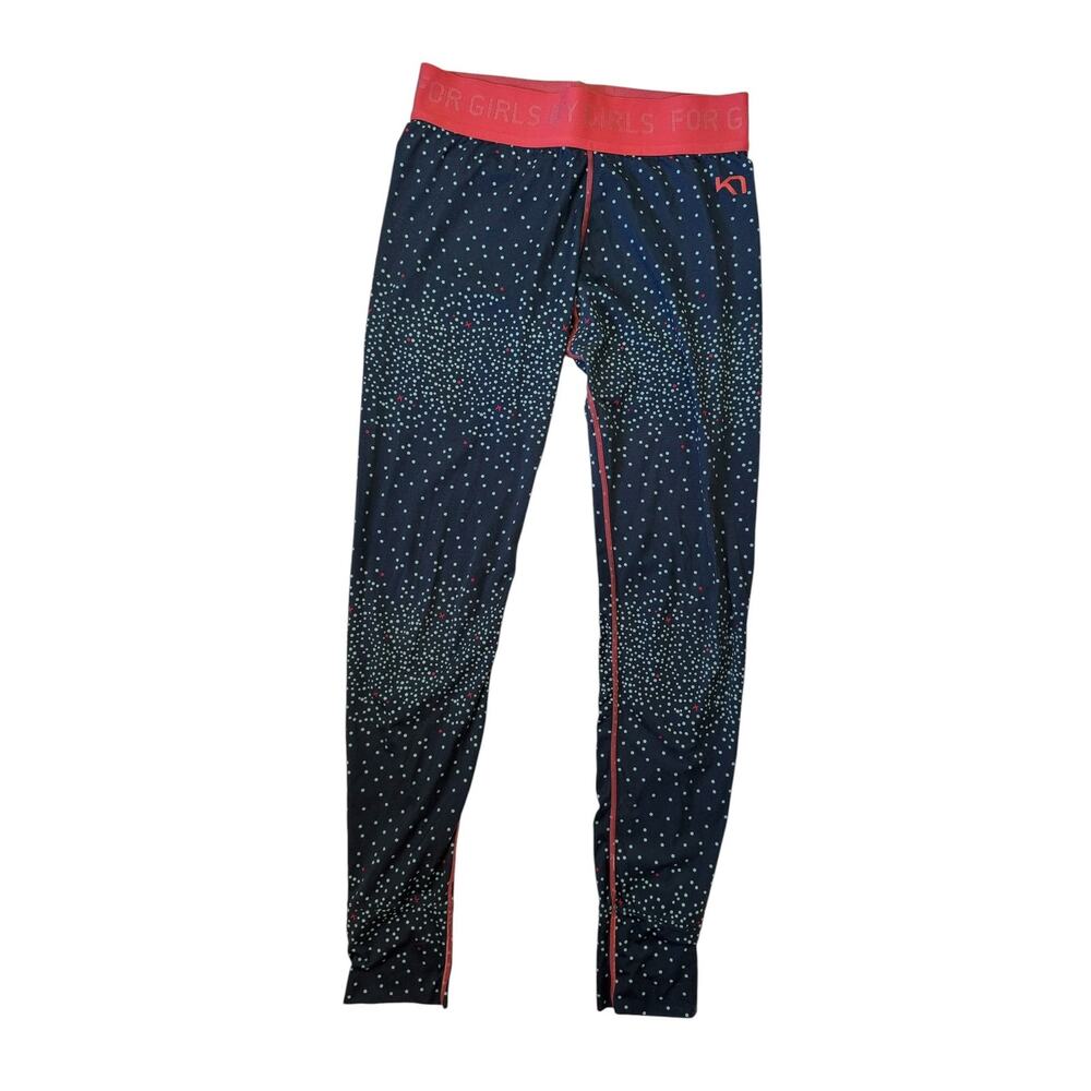 KARI TRAA Meteor Base Layer Legging Pant Size Medium Womens Blue Dot #622137